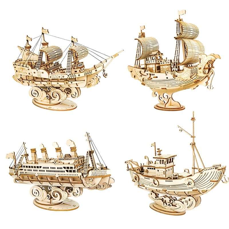 Wooden Puzzle Games Boat & Ship Model