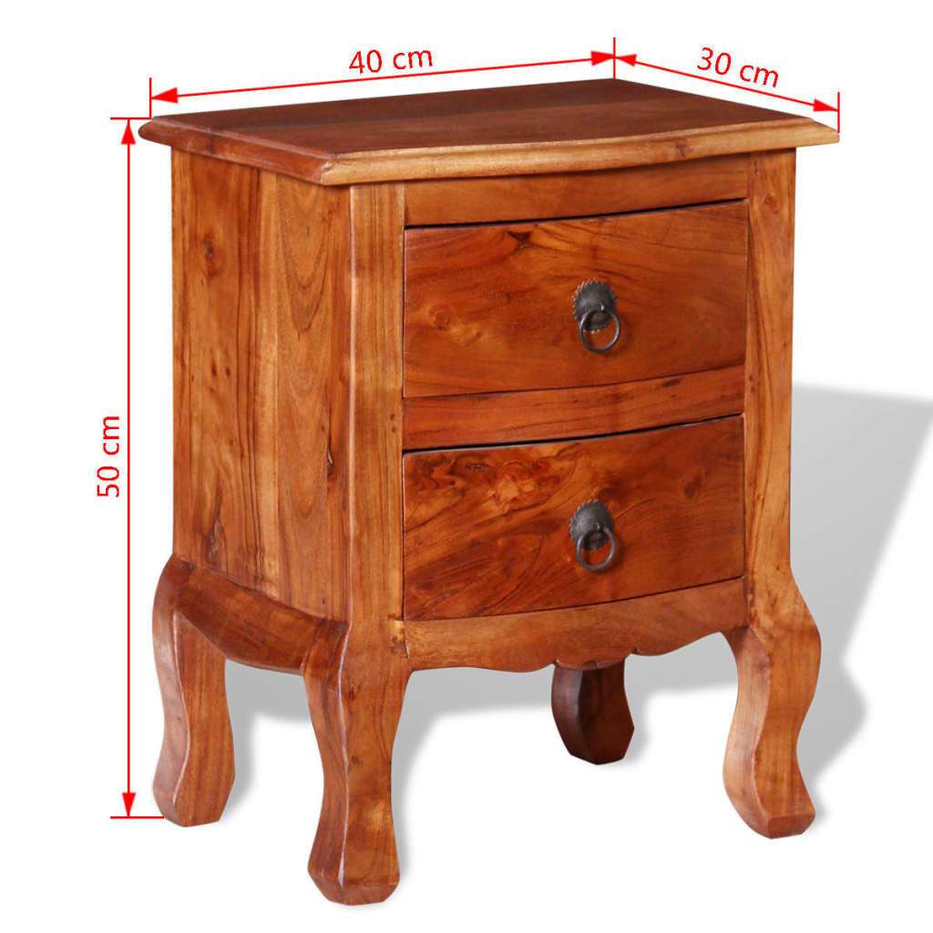 Drawers 2 pcs Solid Acacia Wood