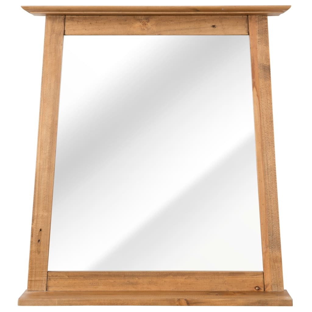 vidaXL bathroom furniture set with rustic pinewood mirror frame.