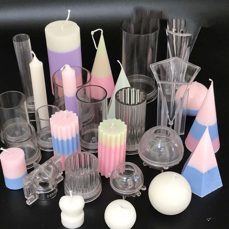 Aromatherapy candle mold set with various shapes for birthday and wedding events.