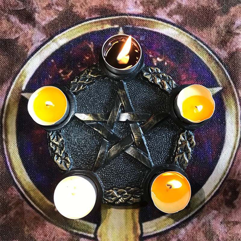Pentagram Candle Holder Altar Ceremony