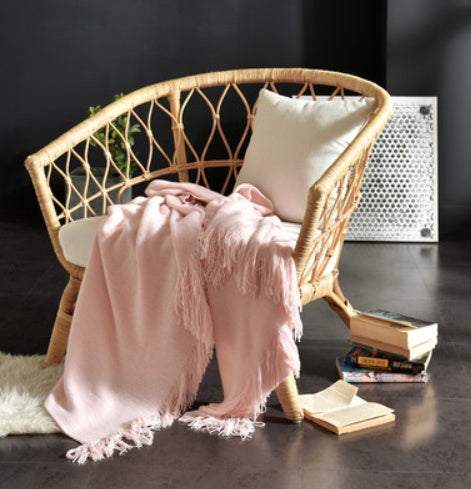 Fringed Knitted Napping Blanket