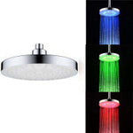 Luminous color changing shower head with electroplating surface, ABS material, and multicolor LED lights.