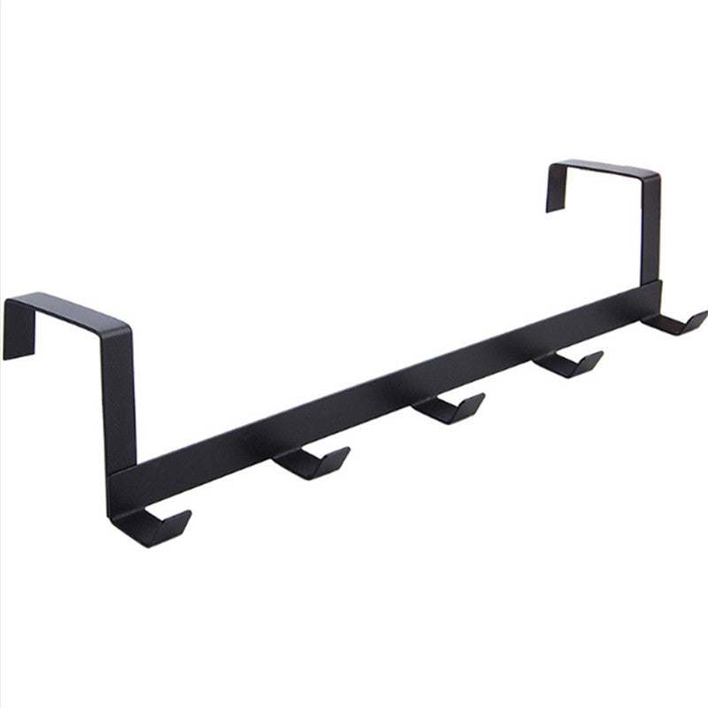 5 row hooks wrought iron, modern door hook in black.