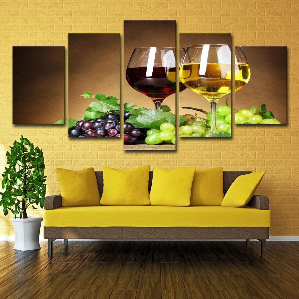 Wine Paintings 5 Pieces