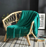 Fringed Knitted Napping Blanket