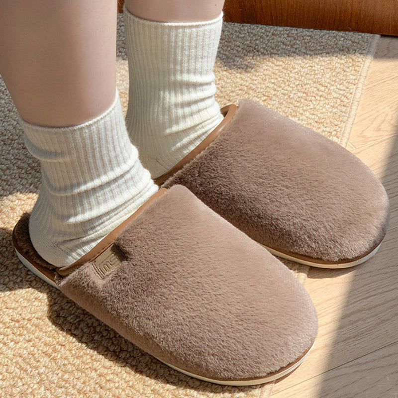Winter Plush Slippers Warm Solid House Shoes
