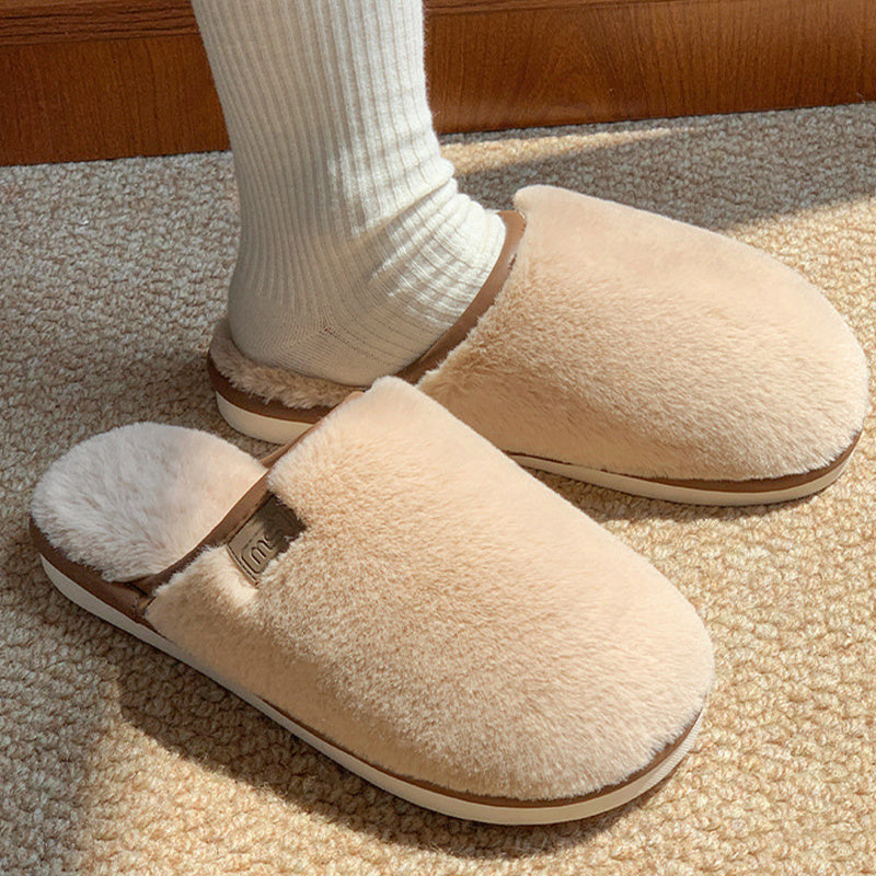 Winter Plush Slippers Warm Solid House Shoes