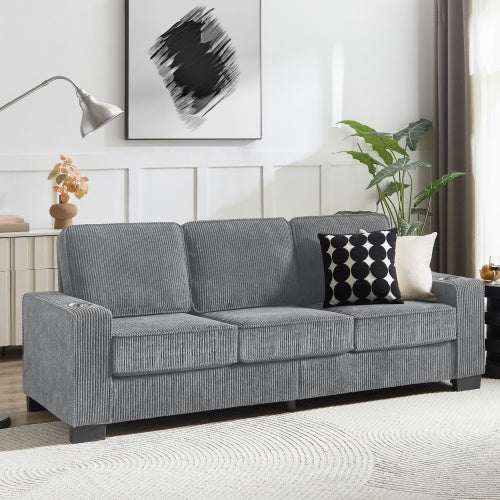 Corduroy Modern 3-Seater Sofa,