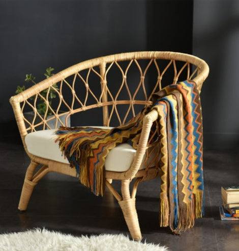 Fringed Knitted Napping Blanket