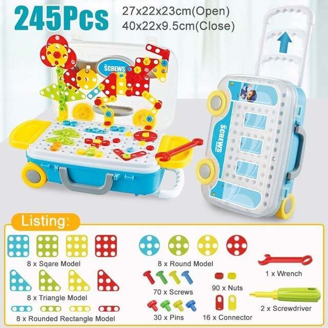 132/308Pcs Kids Electric Drill Toys DIY