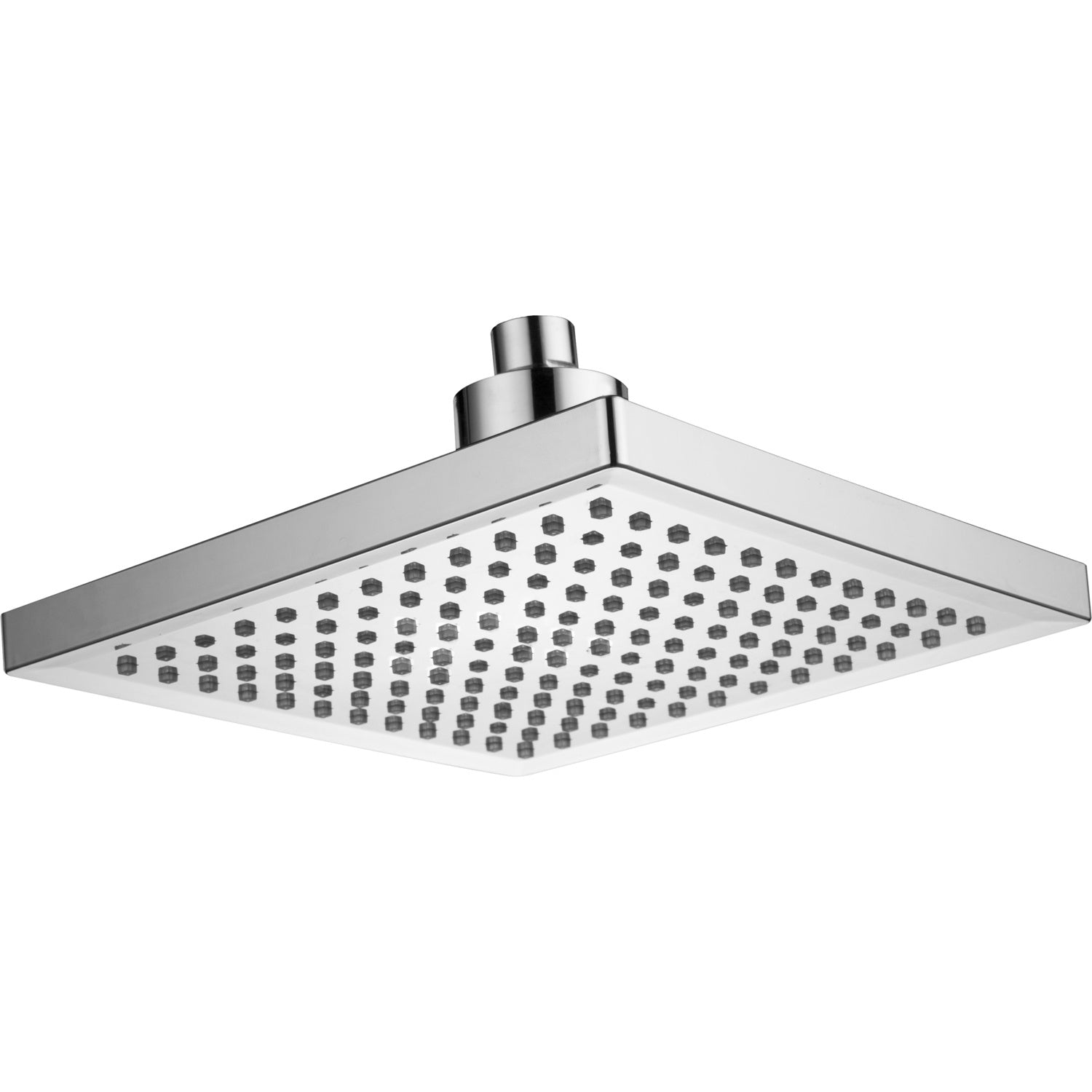 Luminous color changing shower head, square 200mm ABS plastic, electroplated surface.