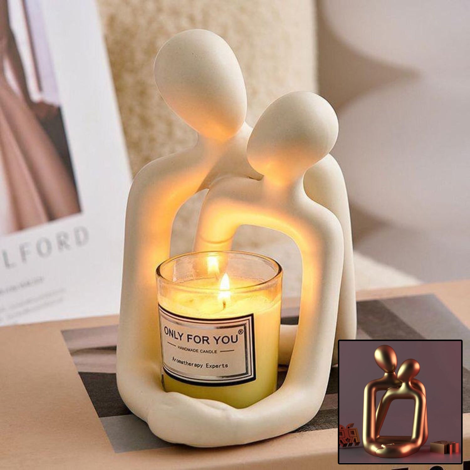 Romantic Couple Resin Statue | Add Warmth to Your Space & Gifting