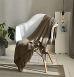 Fringed Knitted Napping Blanket