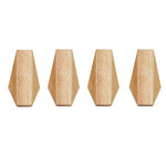 4pcs Wooden Simple Japanese Style Wall Hooks