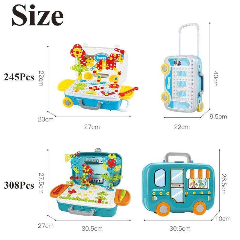 132/308Pcs Kids Electric Drill Toys DIY