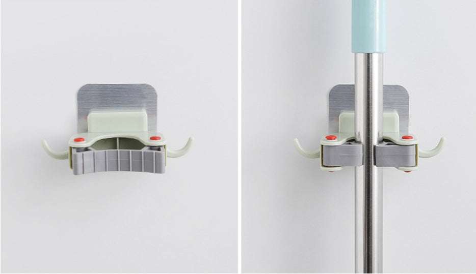 Nail-free multi-function traceless mop holder receives mop hook bathroom wall hanging broom holder mop clip