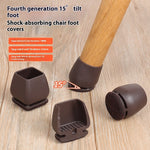 Fourth generation 15-degree oblique angle shock-absorbing chair foot pads, brown, TPE material.
