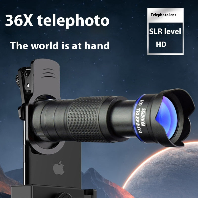 Mobile Phone External Camera 36x Telephoto Lens Set with HD resolution and SLR-level quality.