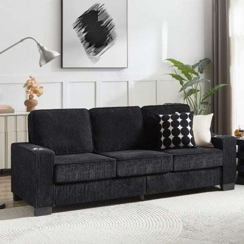 Corduroy Modern 3-Seater Sofa,